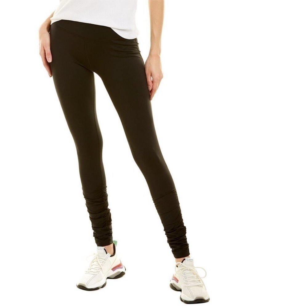Sweaty Betty All Day Full Length Black Ruched Hem Leggings Womens Size Small
